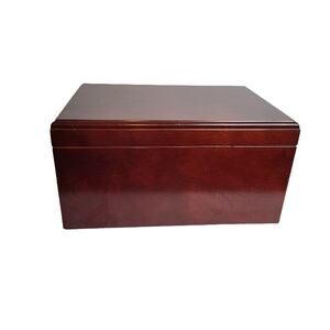 VTG Cigar Box Humidor w/ Hygrometer Spanish Cherry Wood Lined Capacity to 65